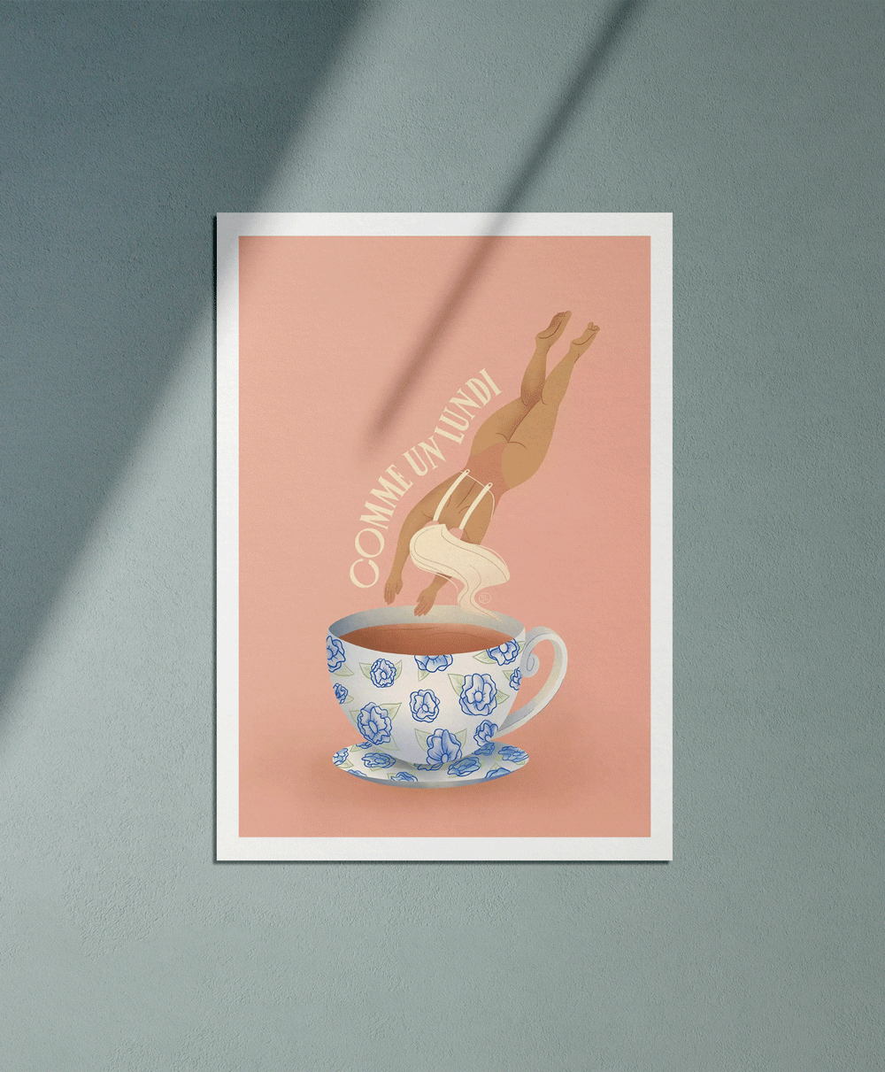 Comme un lundi - Illustration poster - Biarritz