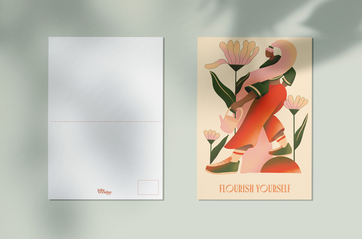 Flourish yourself - Illustration postcard - Biarritz