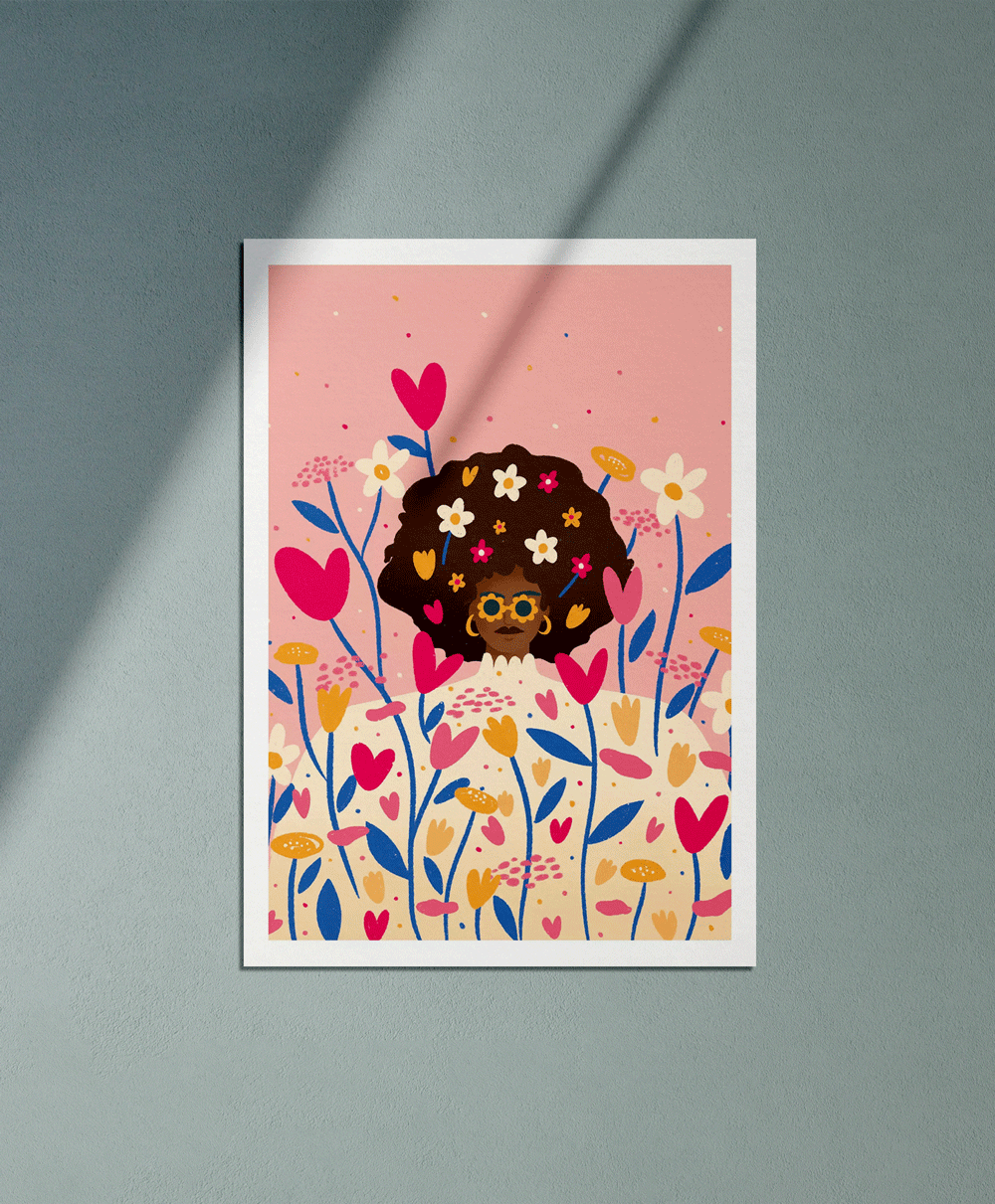 Flower bouquet - Illustration poster - Biarritz