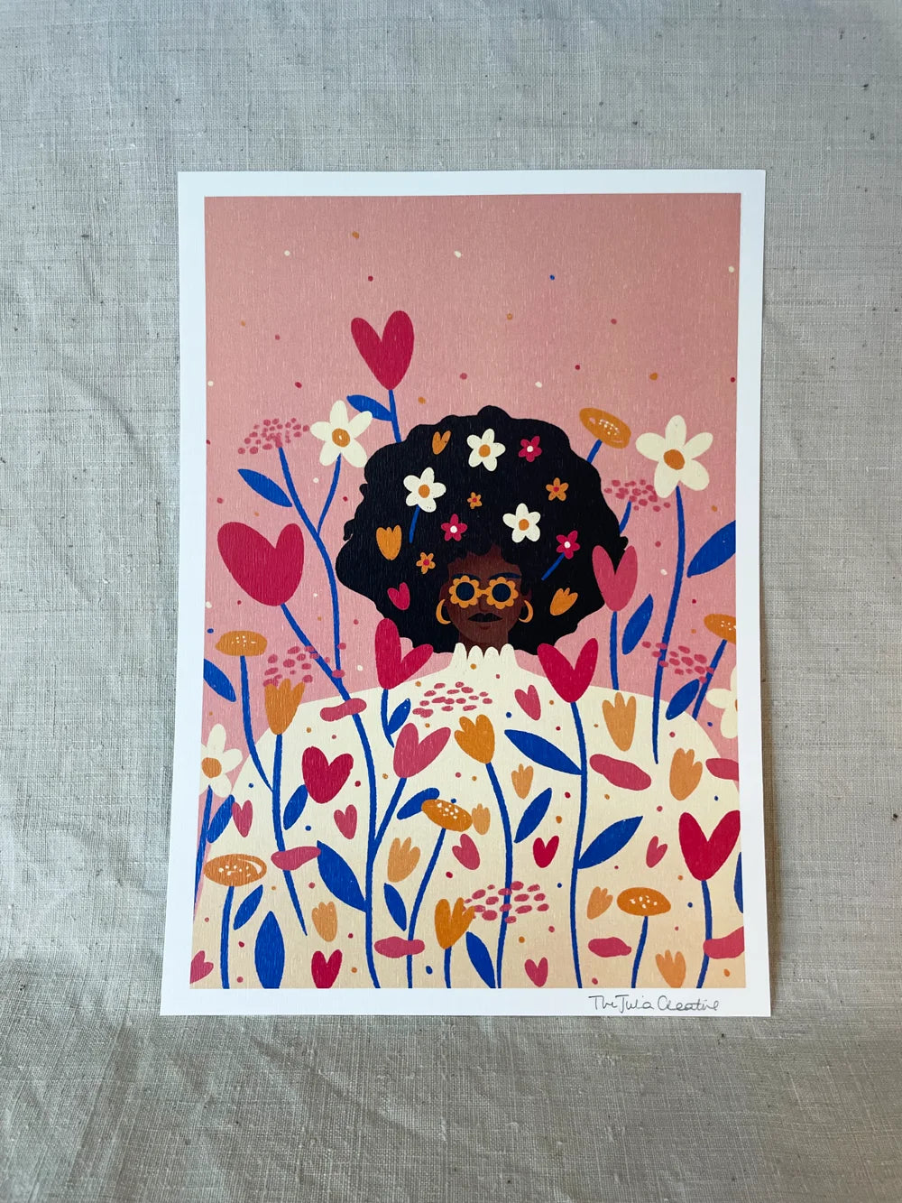 Flower bouquet - Illustration poster - Biarritz