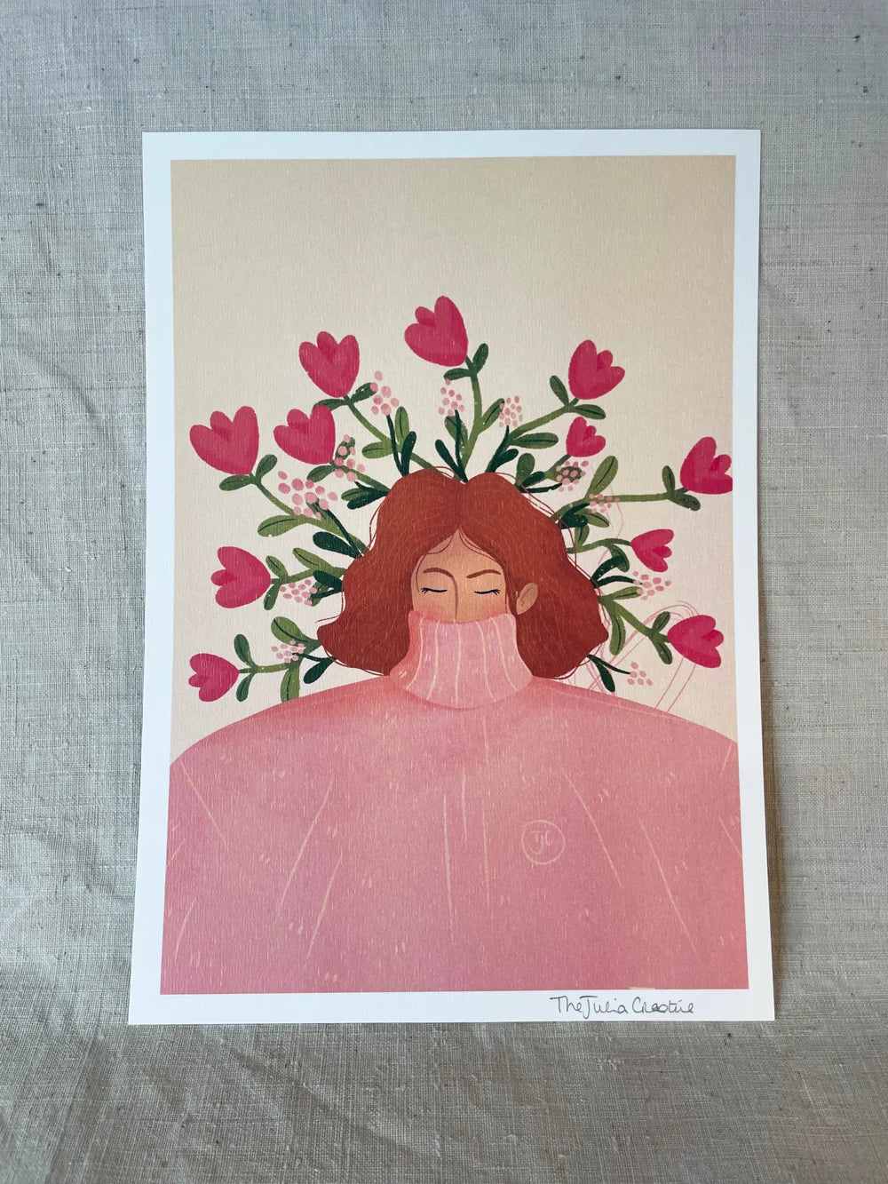 Shy during winter - Illustration poster - Biarritz