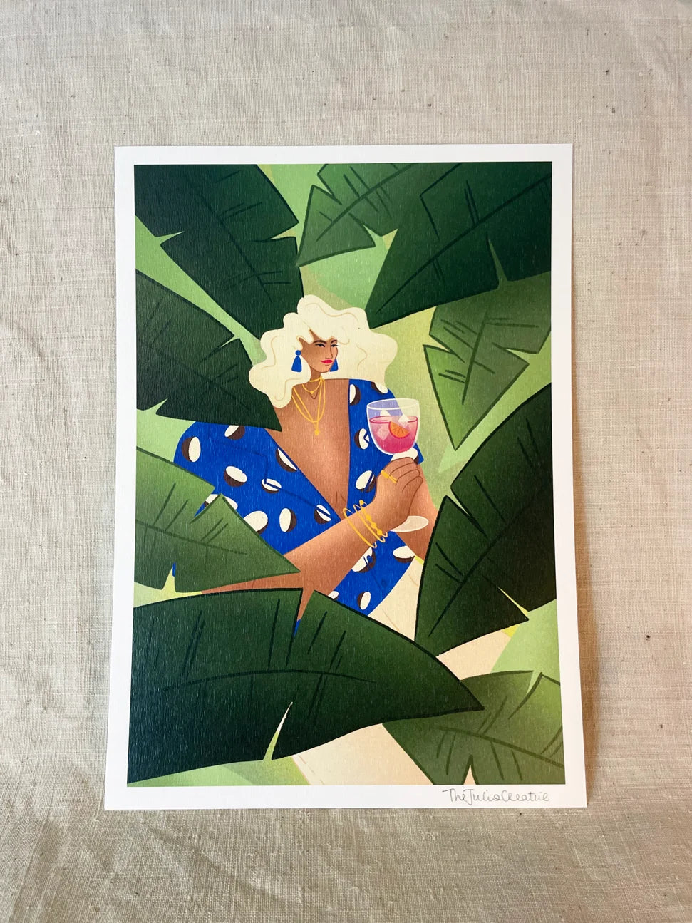 Cocktail o'clock - Illustration poster - Biarritz