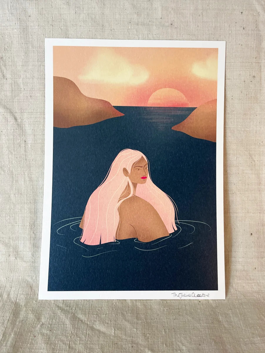 Breath in breath out - Illustration poster - Biarritz