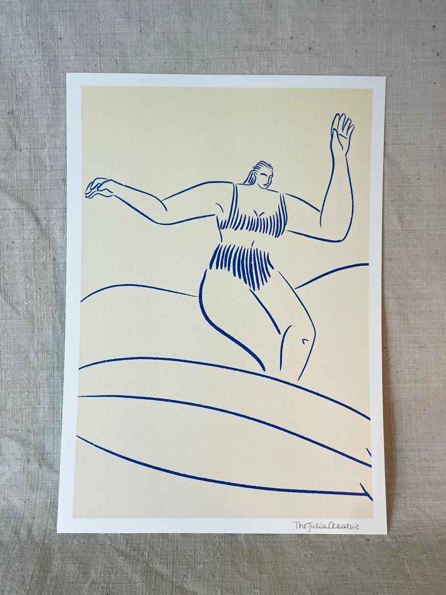 Surf all day - Illustration poster - Biarritz