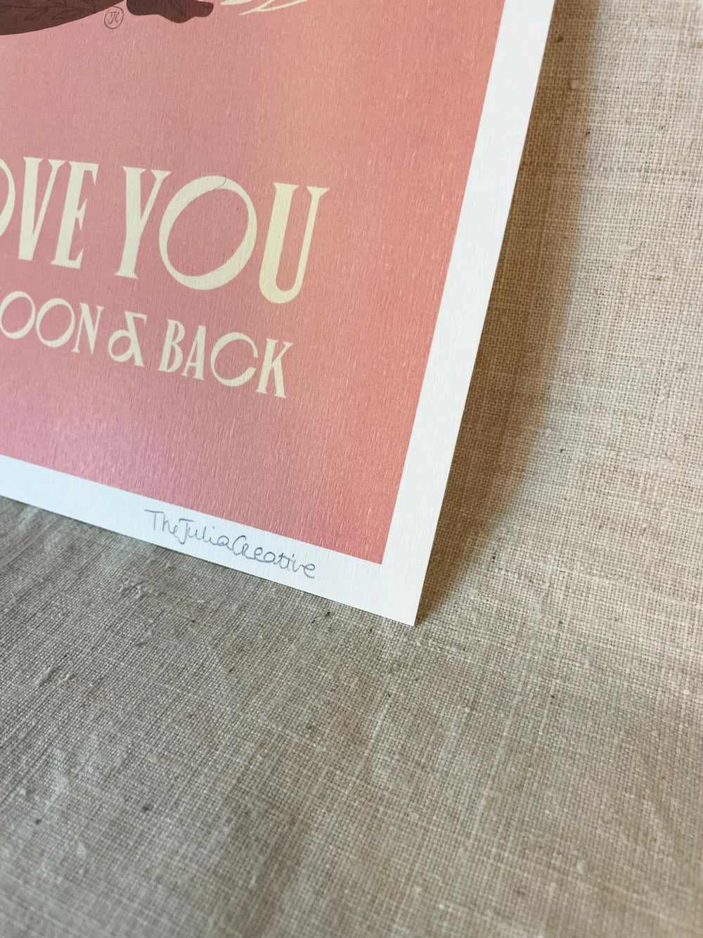 I love you to the moon and back - Illustration poster - Biarritz