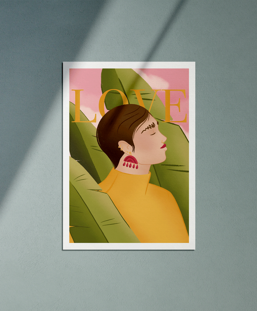 Love - Illustration poster - Biarritz