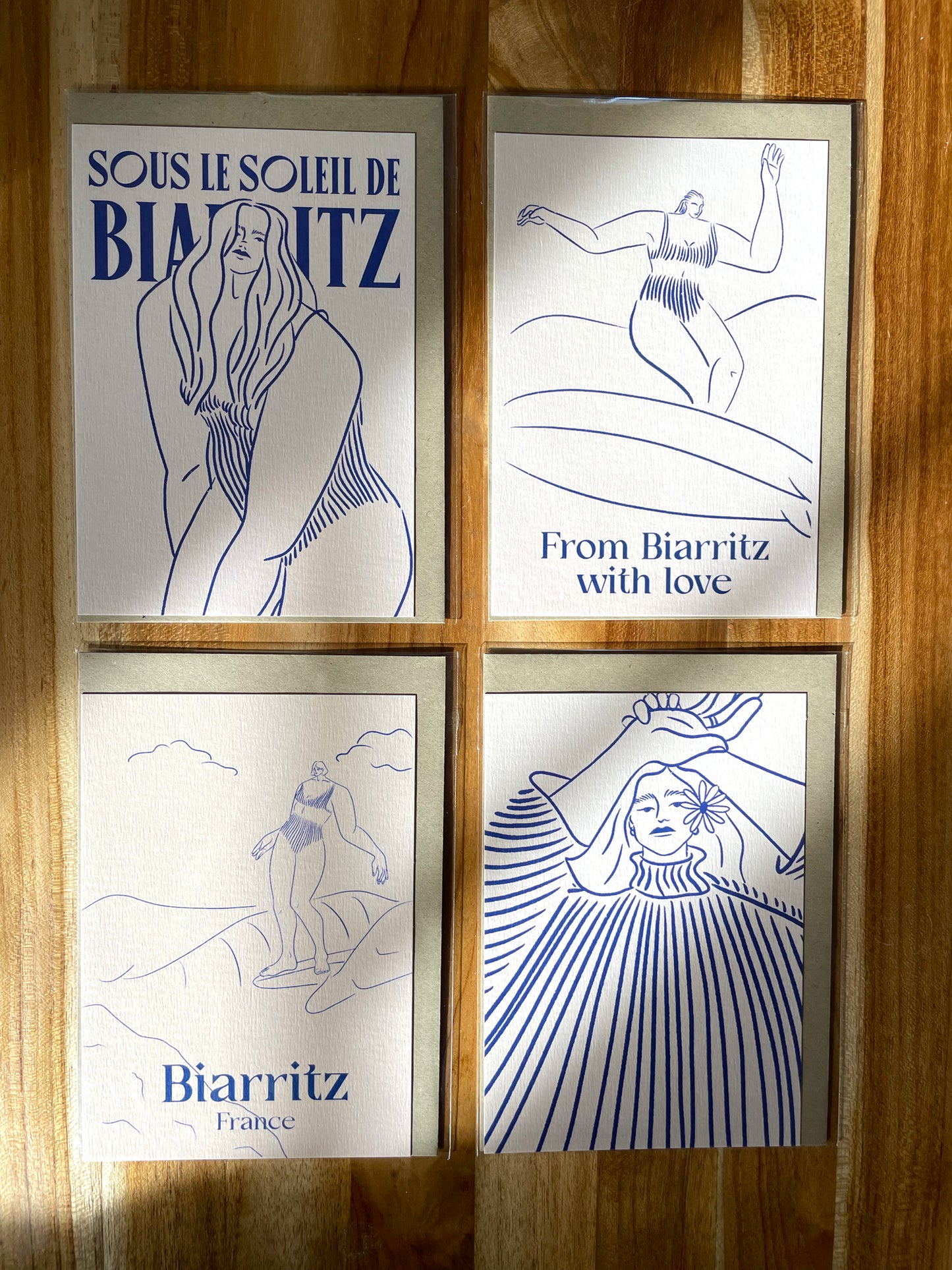 Pack de 4 cartes postales - Surf