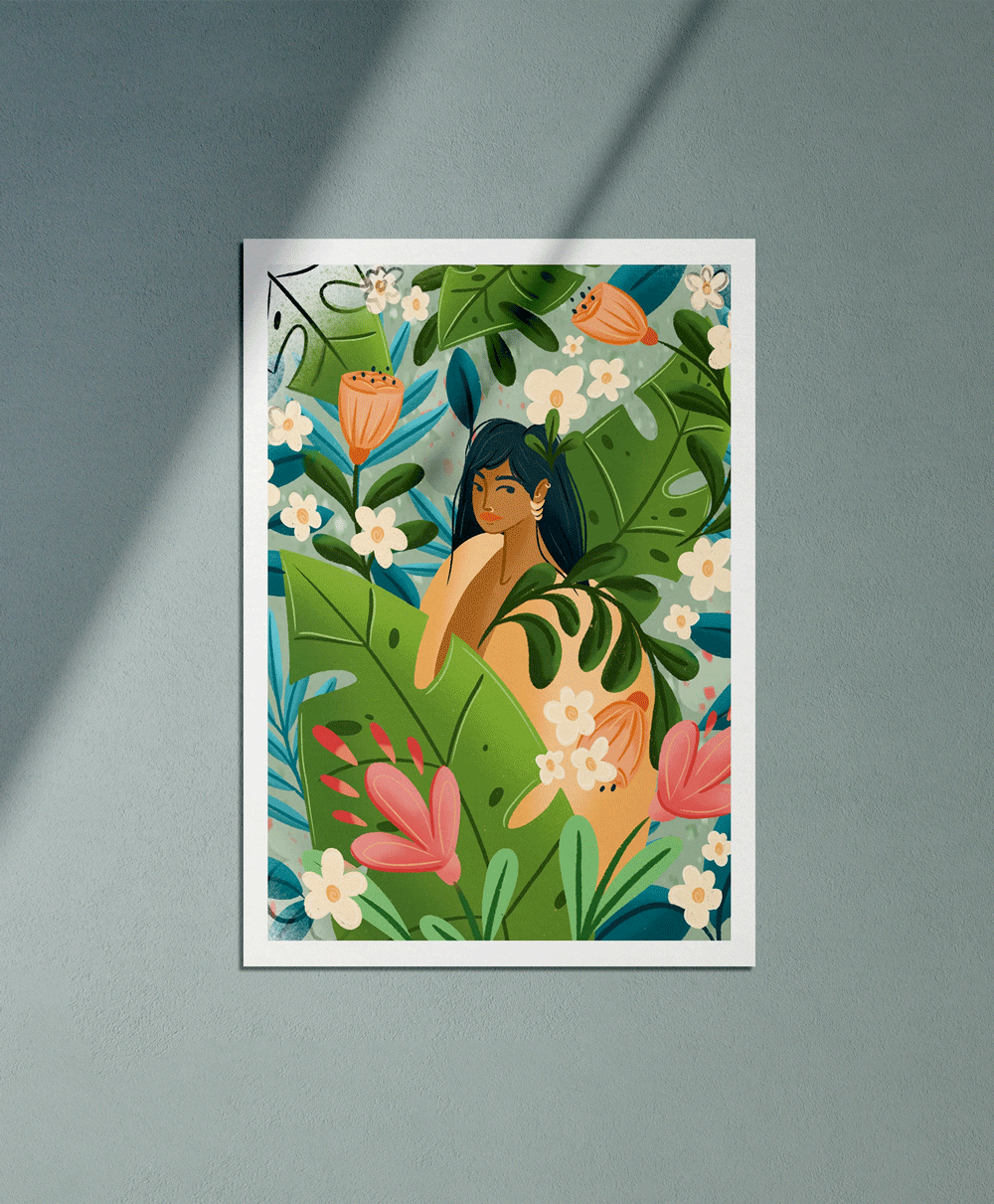 Tropical forest 2 - Illustration poster - Biarritz