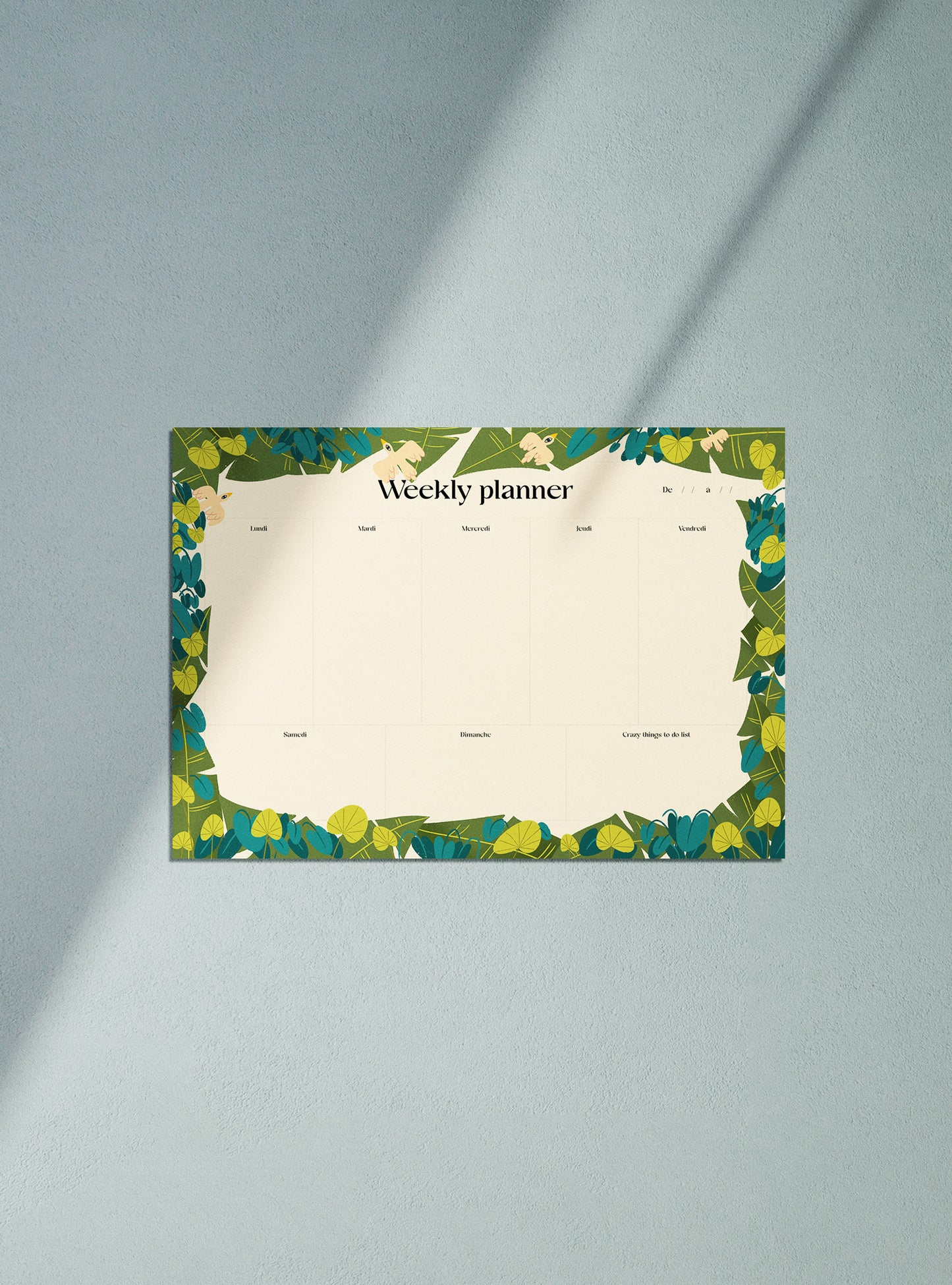 Tropical weekly planner - 50 pages détachables