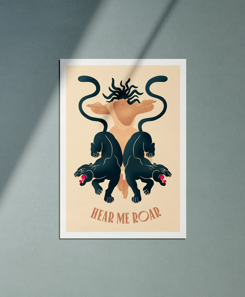 Hear me Roar - Illustration poster - Biarritz