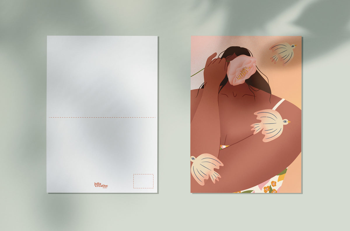 L'envolée - Illustration postcard- Biarritz