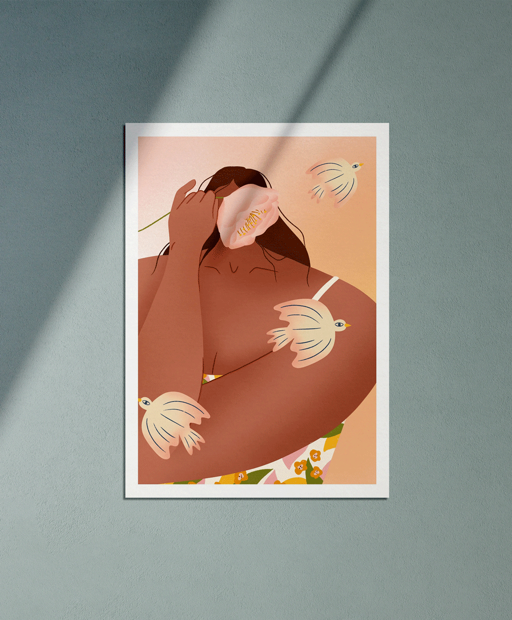 L'envolée - Illustration poster - Biarritz