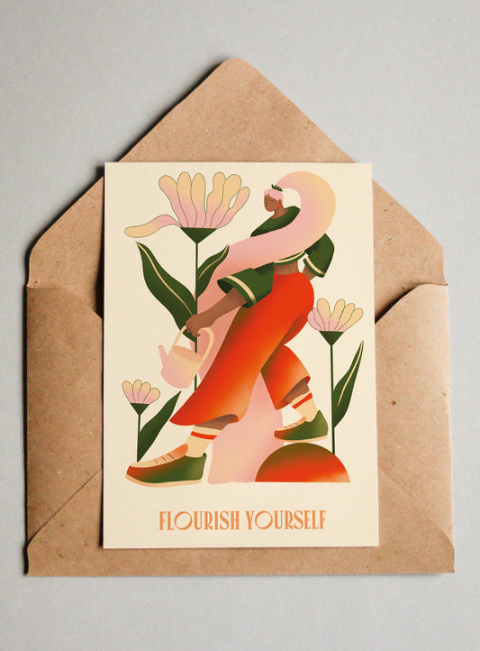 Flourish yourself - Illustration postcard - Biarritz