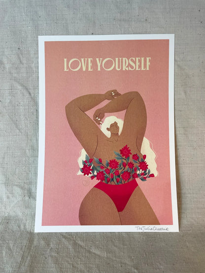 Love yourself - Illustration poster - Biarritz