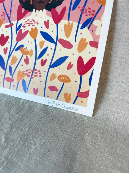 Flower bouquet - Illustration poster - Biarritz
