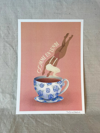 Comme un lundi - Illustration poster - Biarritz