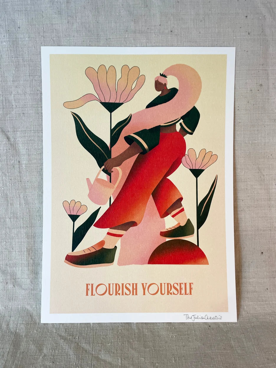 Flourish yourself - Illustration poster - Biarritz