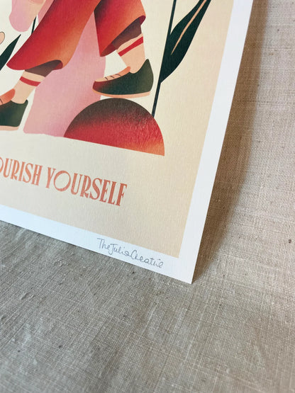 Flourish yourself - Illustration poster - Biarritz