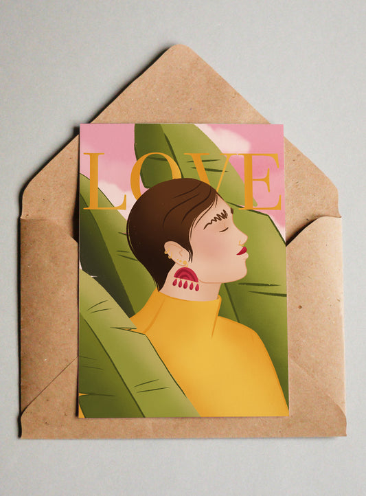 Love - Illustration postcard - Biarritz