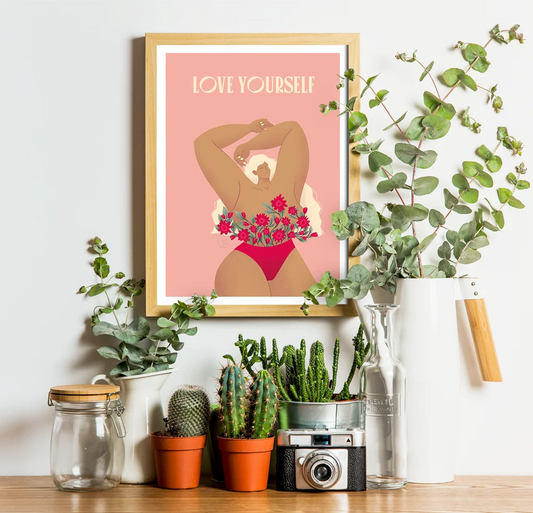 Love yourself - Illustration poster - Biarritz