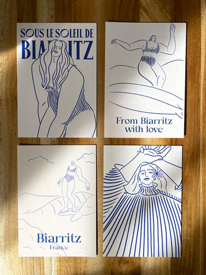 Pack de 4 cartes postales - Surf