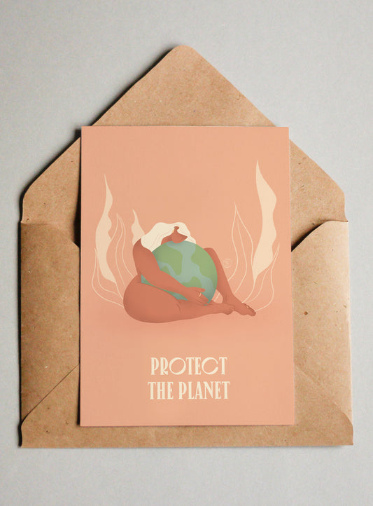Protect the planet - Illustration postcard - Biarritz