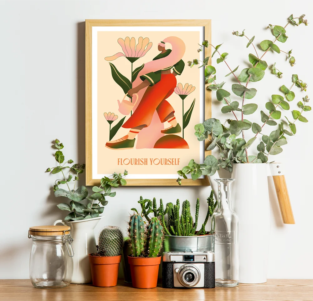 Flourish yourself - Illustration poster - Biarritz
