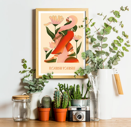 Flourish yourself - Illustration poster - Biarritz