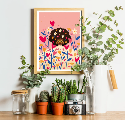 Flower bouquet - Illustration poster - Biarritz