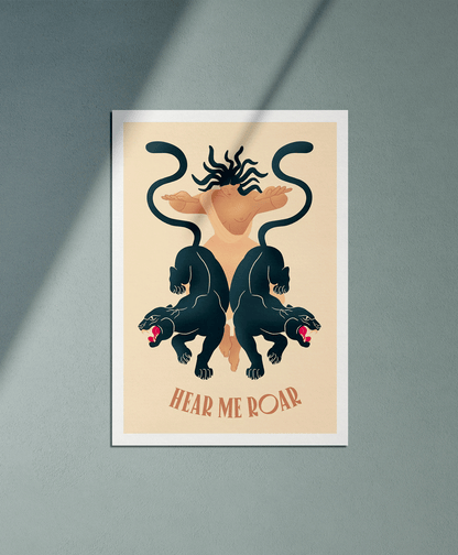 Hear me Roar - Illustration poster - Biarritz