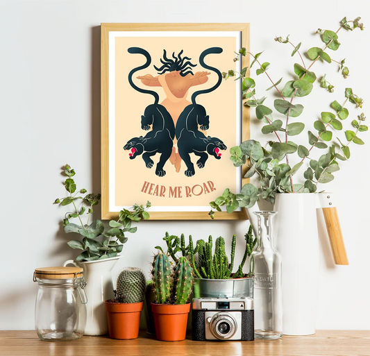 Hear me Roar - Illustration poster - Biarritz