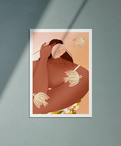 L'envolée - Illustration poster - Biarritz