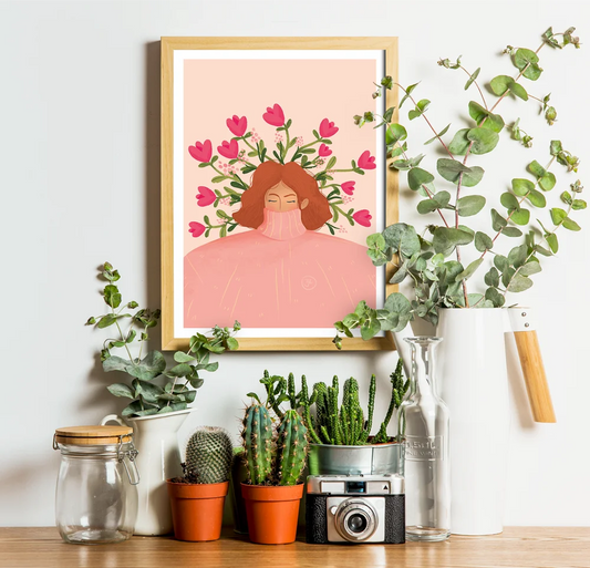 Shy during winter - Illustration poster - Biarritz
