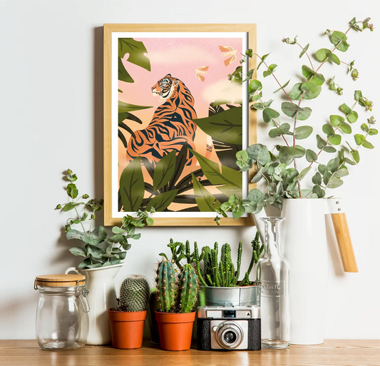 Tiger - Illustration poster - Biarritz